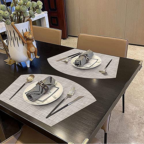SHACOS Round Table Placemats Wedge Shaped Placemats Set of 4 Heat