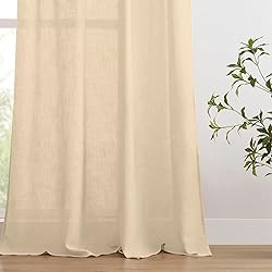 Joydeco Linen Curtains 108 Inch Length 2 Panels