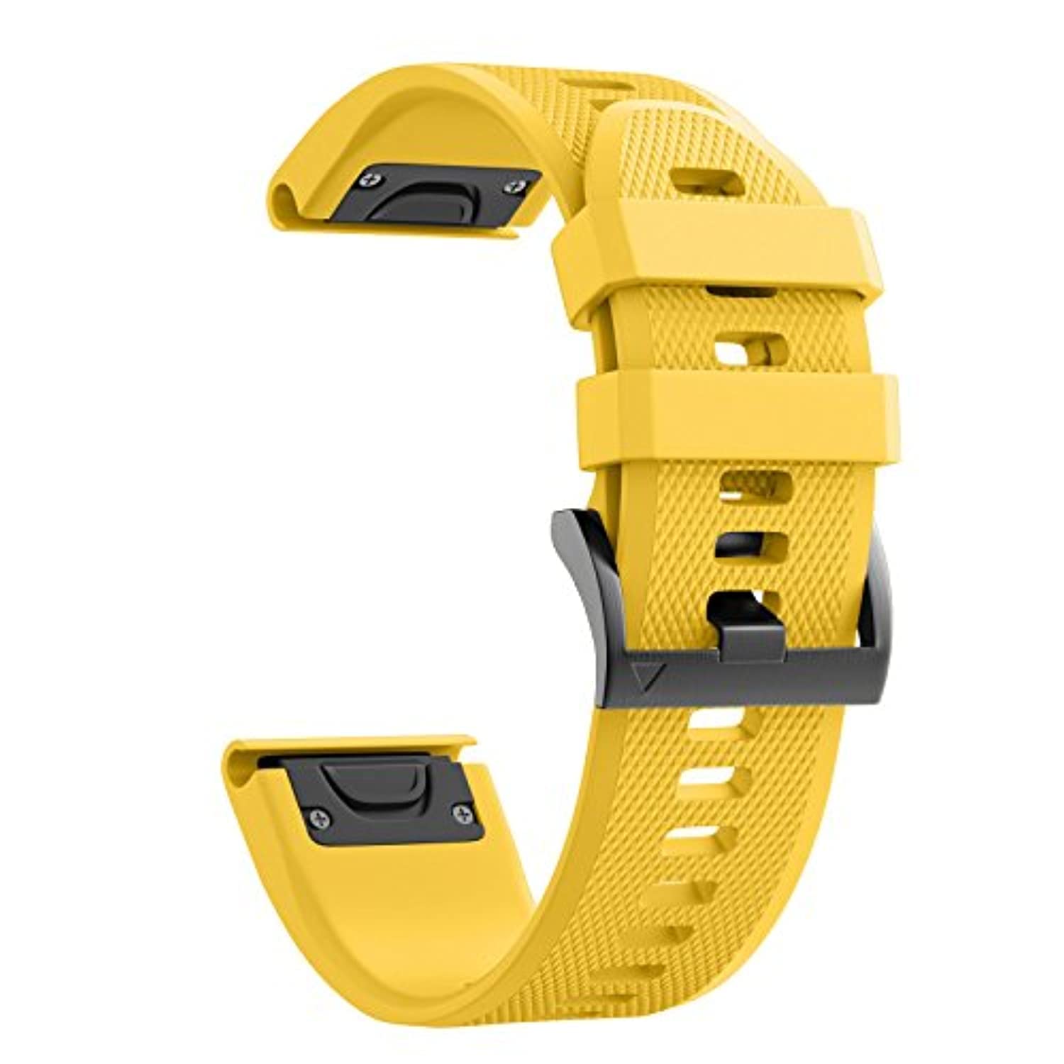 Fleshy Leaf 26mm Band Silicone Strap for Fenix 7X/Fenix 7X Solar/Fenix 7X Sapphire Solar/Fenix 6X,Fenix 5X Plus/Fenix 5X/Fenix 6X/Fenix 6X Pro/Fenix 6X Sapphire/Fenix 3/Fenix 3 HR (Yellow)