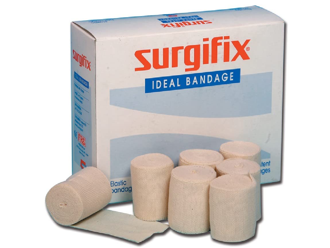 Surgifix - IDEAL elastic bandage, hemmed with bandage hooks, non-adhesive elastic retention bandage, size 4.5 x 5 cm, 20 individually packed rolls
