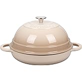 VORRINGARD Cast Iron Enameled Dutch Oven Pot with Lid for Bread Baking, Bread Oven, 6 Quart, Latte