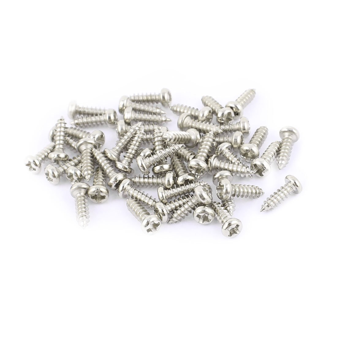 sourcing map 50pcs M3 x 10mm Stainless Steel Cross pan Head Self Tapping Screws Bolts