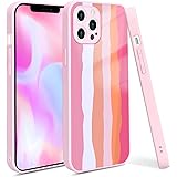 FYY Phone Case Compatible with iPhone 12 Pro Max Case 6.7",[Cute Rainbow Stripe][Ultra Slim & Thin] TPU+PC Heavy Duty Shockpr