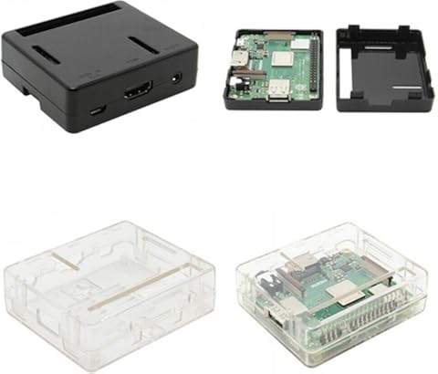 Kurphy Estuche de Abs Color Negro/Transparente para Raspberry Pi Modelo 3 A + (Plus) D Estuche de Abs para Modelo Raspberry Pi - Negro