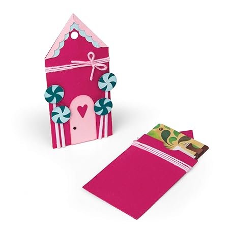 Sizzix 662451 Bigz, Gingerbread Gift Card Holder by Jen Long Die, Multicolor