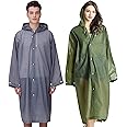 Rain Ponchos Raincoats for Adults Women Men, Reusable 2 Pack Rain Jacket Coats with Hood for Family Disney Camping Hiking