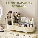 BULLA 360 Rotating Makeup Organizer 2 in 1 Milky White 5 Compartments view 7