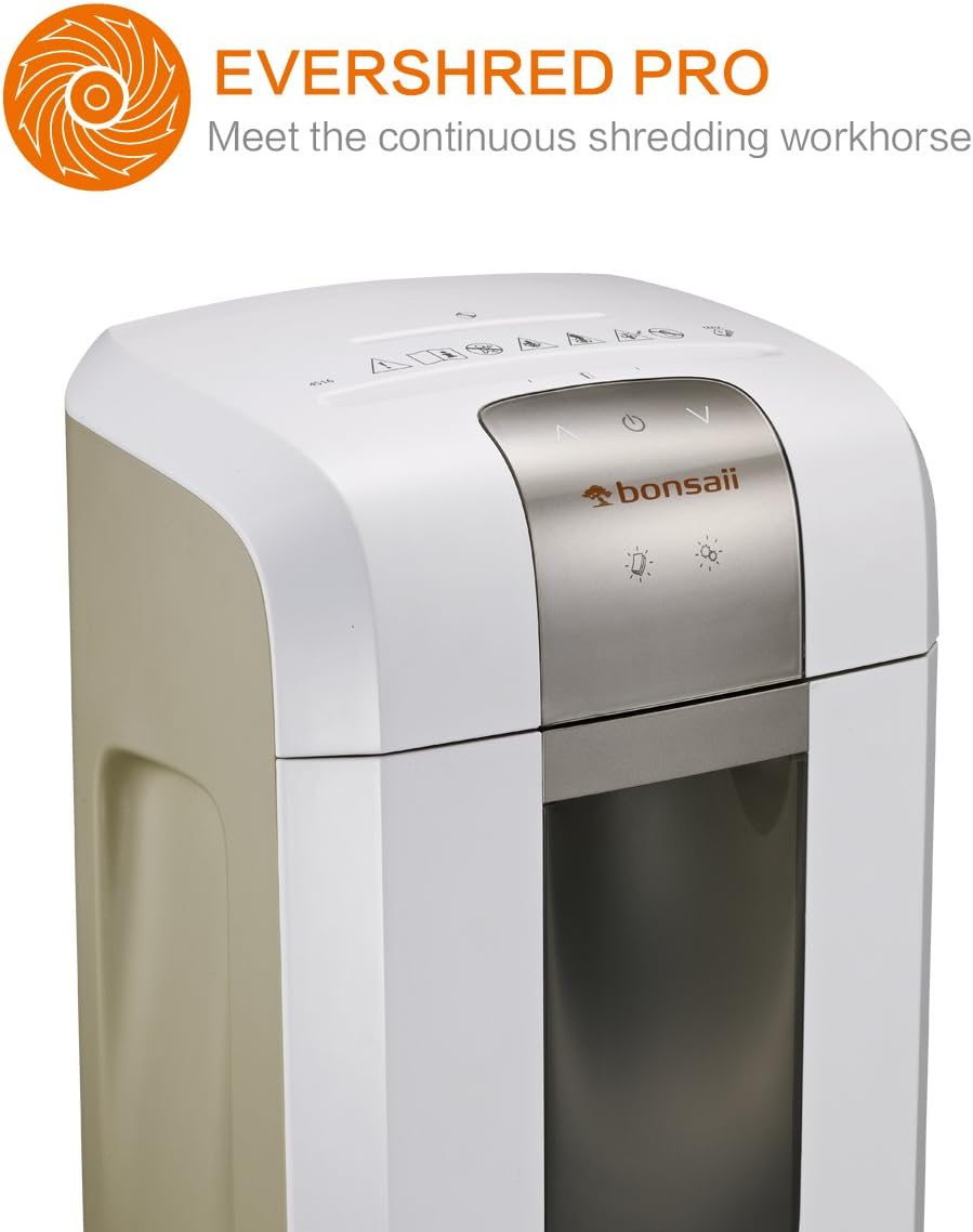 Bonsaii EverShred Pro 4S16 6-Sheet Micro-Cut Paper/CD/Credit Card Shredder, 60 Mintues Continuous Running with 4 Easy Move Casters, High Security P-5, White : Office Products