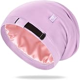 OLESILK 100% Mulberry Silk Bonnet for Sleeping Women, Hair Wrap for Curly Hair Care, Real Silk, Not Satin, Purple