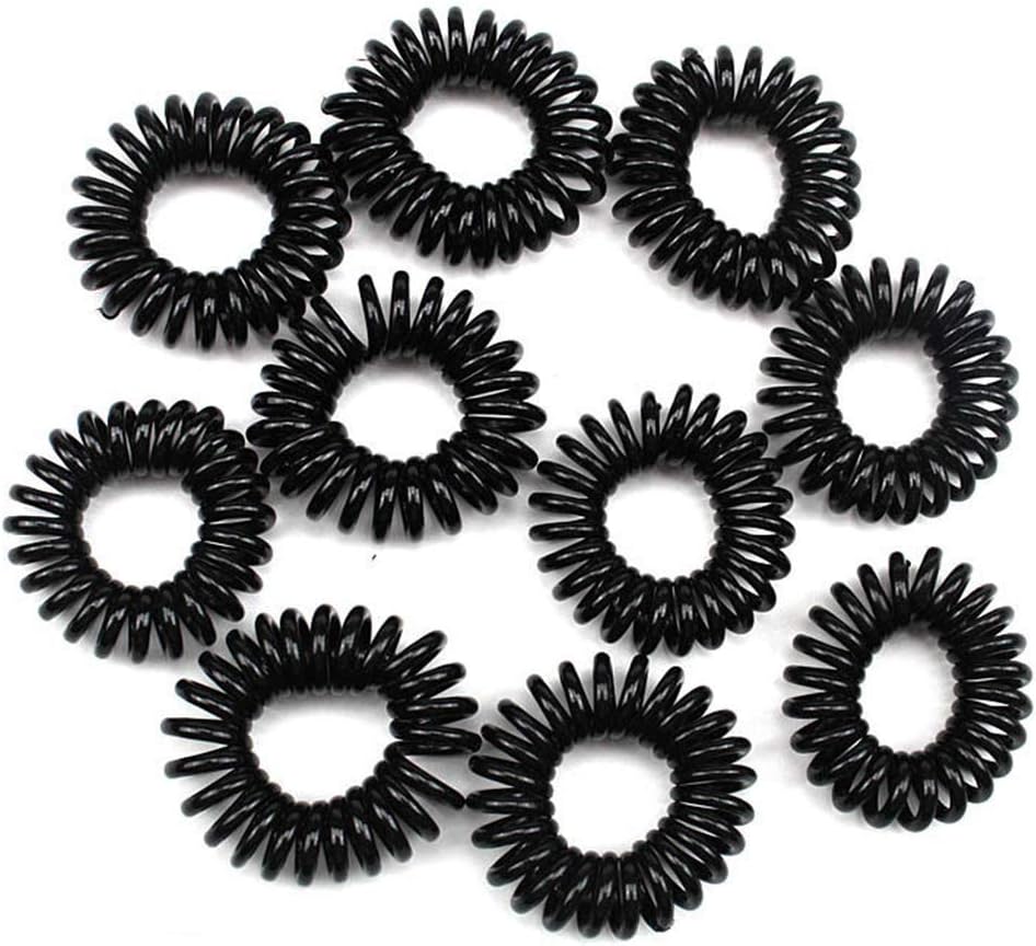 SIUONI 100PCS New Creative Women Headbands Cute Telephone Cord Elastic Ponytail Hair Rings Scrunchies for Women Girl Hair Rope Accessories (Black)