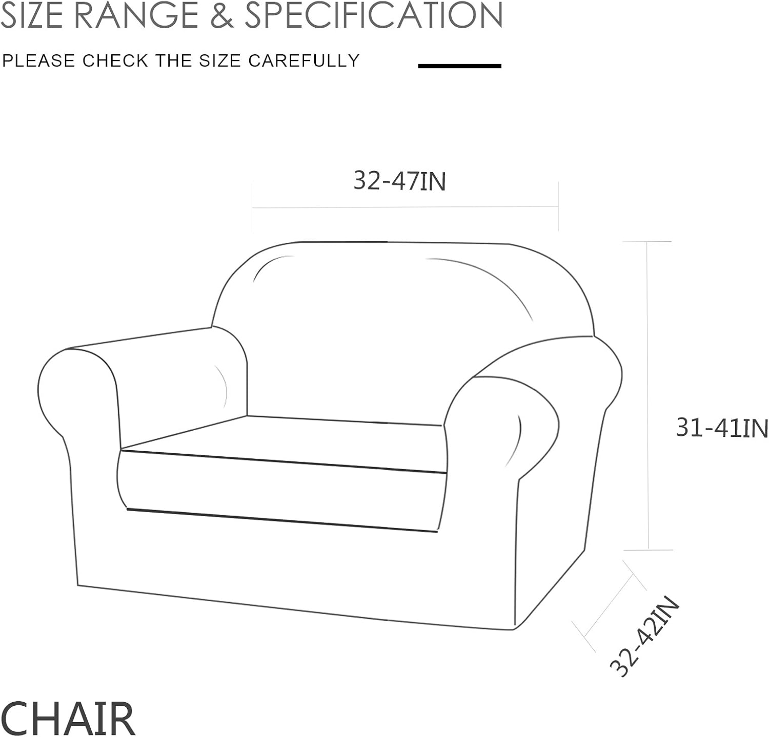 TIKAMI 2-Piece Sofa Slipcovers Spandex Printed Fit Stretch Couch Cushion Cover Washable Furniture Protector(Small,Gray): Home & Kitchen