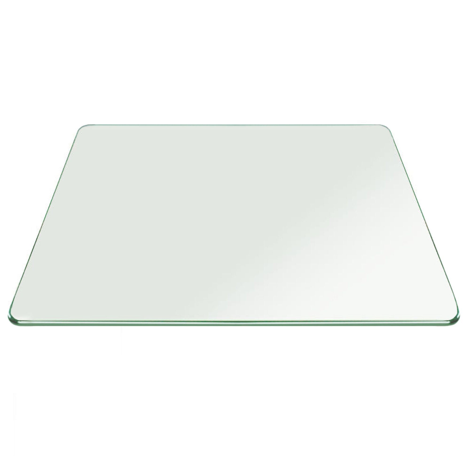 Tempered Glass Table Top 33 Inch Square Pencil Edge Clear Surface 3/8 Inch Thick for Home Office or Outdoor Furniture by Fab Glass and Mirror Image