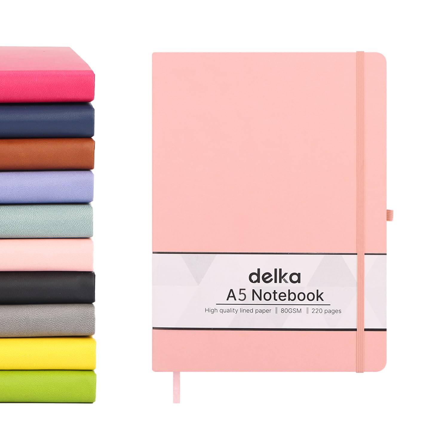delka A5 Notebook – Lined Notepad Journal, Soft Cover Writing Pad for Office, School, College, Home & Business – Ideal for Note Taking, Daily Planning, Journaling & Study (PASTEL PINK, Pack of 1) — image 1