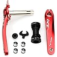 CYSKY Bike Crank Arm Set Mountain Bike Crank Arm Set 170mm 104 BCD with Bottom Bracket Kit and Chainring Bolts for MTB BMX Road Bicyle, Compatible with Shimano, FSA, Gaint (Black/Red)