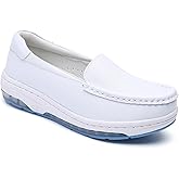 ISPDDELR Women's Breathable Lightweight Healthcare Nursing Air-Cushion Orthopedic Slip-On Nurse Shoes Fashion Round-Toe Wedge Heel Thick-Soled Comfortable Walking Casual Athletic Loafers