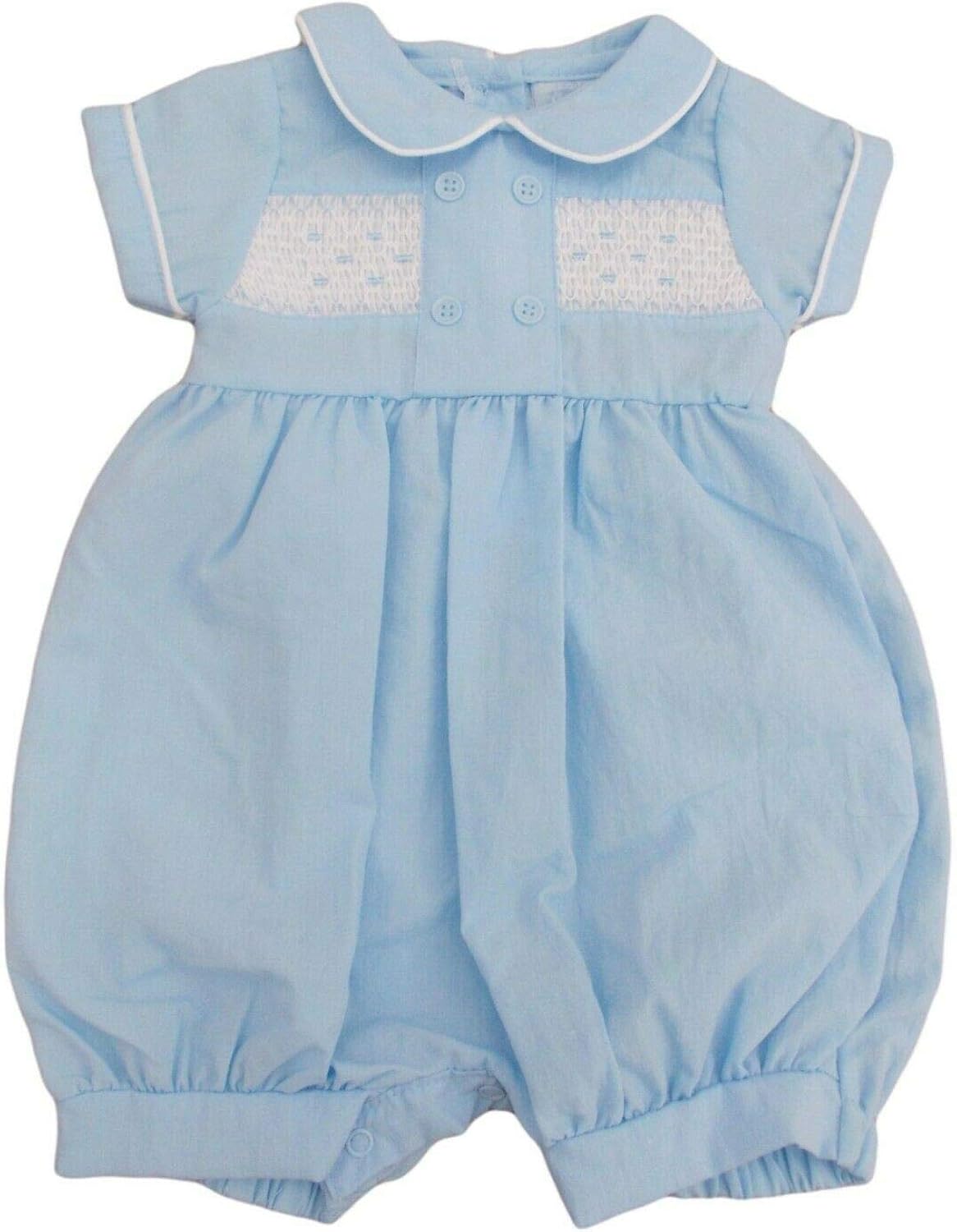 BNWT Baby boy Smocked Summer All in one Romper Play Suit Clothes Blue