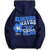 SOLY HUX Womens Sweatshirt Graphic Hoodies Letter Print Casual Long Sleeve Drawstring Pullover Tops with Pocket