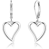 LeCalla Orecchini A Cuore In Argento 925, Huggie Hoop, 25mm, Minimal, Per Donna E Ragazza - 3