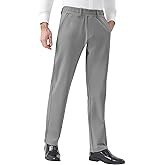 Idtswch Elastic Waist Pants for Senior Men with Magnetic Closure for Business Casual Formal Wear
