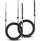 GUZIKO 10FT Throttle Shift Cable Fit for Johnson Evinrude BRP OMC | Replace 0173110 173110, 2PCS Outboard Control Cables, Durable Marine Replacement Parts