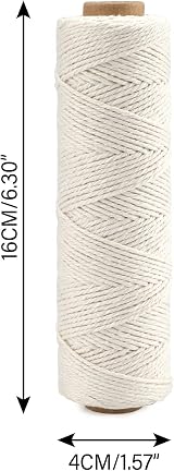 G2PLUS 100M Beige Cotton Twine 1.0mm 3-Ply Butchers String for Crafts & Kitchen view 2
