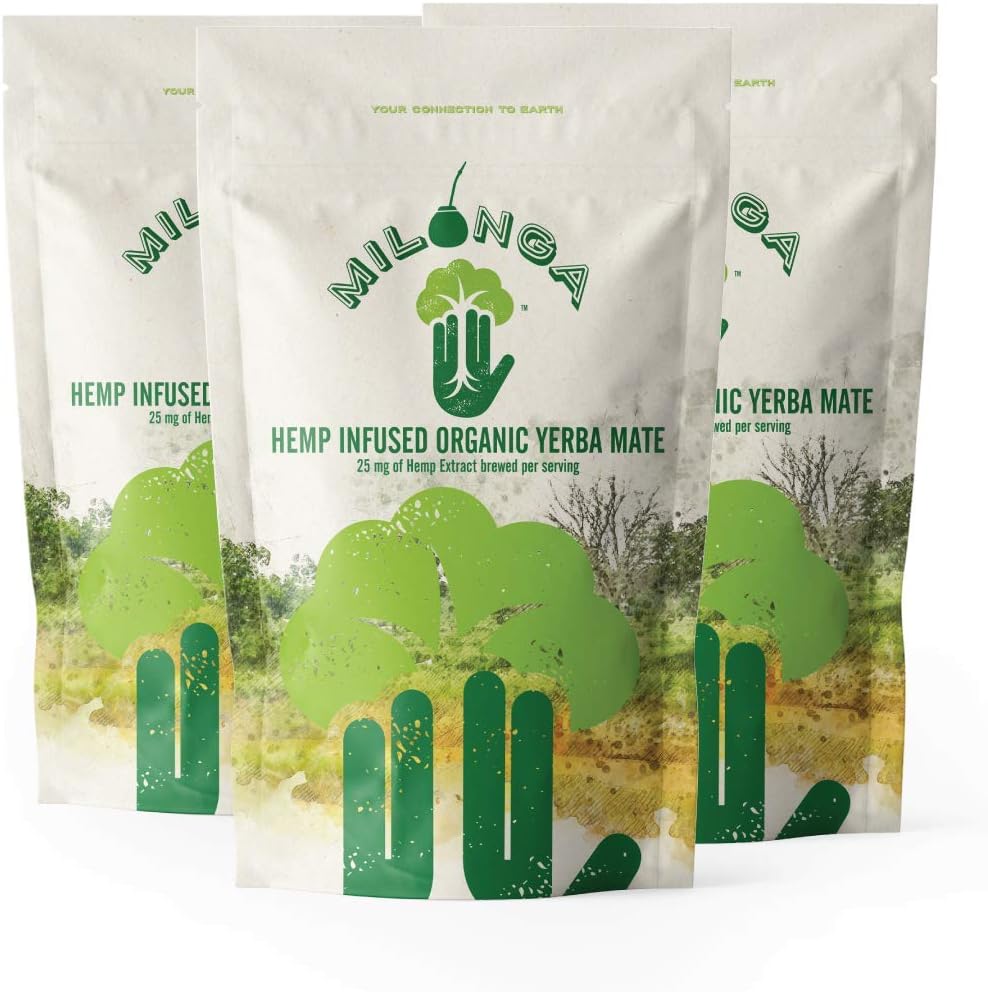 HEMP INFUSED ORGANIC YERBA MATE - Milonga Yerba Mate - Organic Yerba Mate Loose Leaf Tea with Hemp - Yerba Mate for Zen Energy & Focus - 1 pound (453 grams) (3)