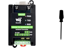 Waveshare RS232 to RS485/422 Active Digital Isolated Converter, Onboard Original SP3232EEN and SP485EEN Chips, RS232 DB9 Fema
