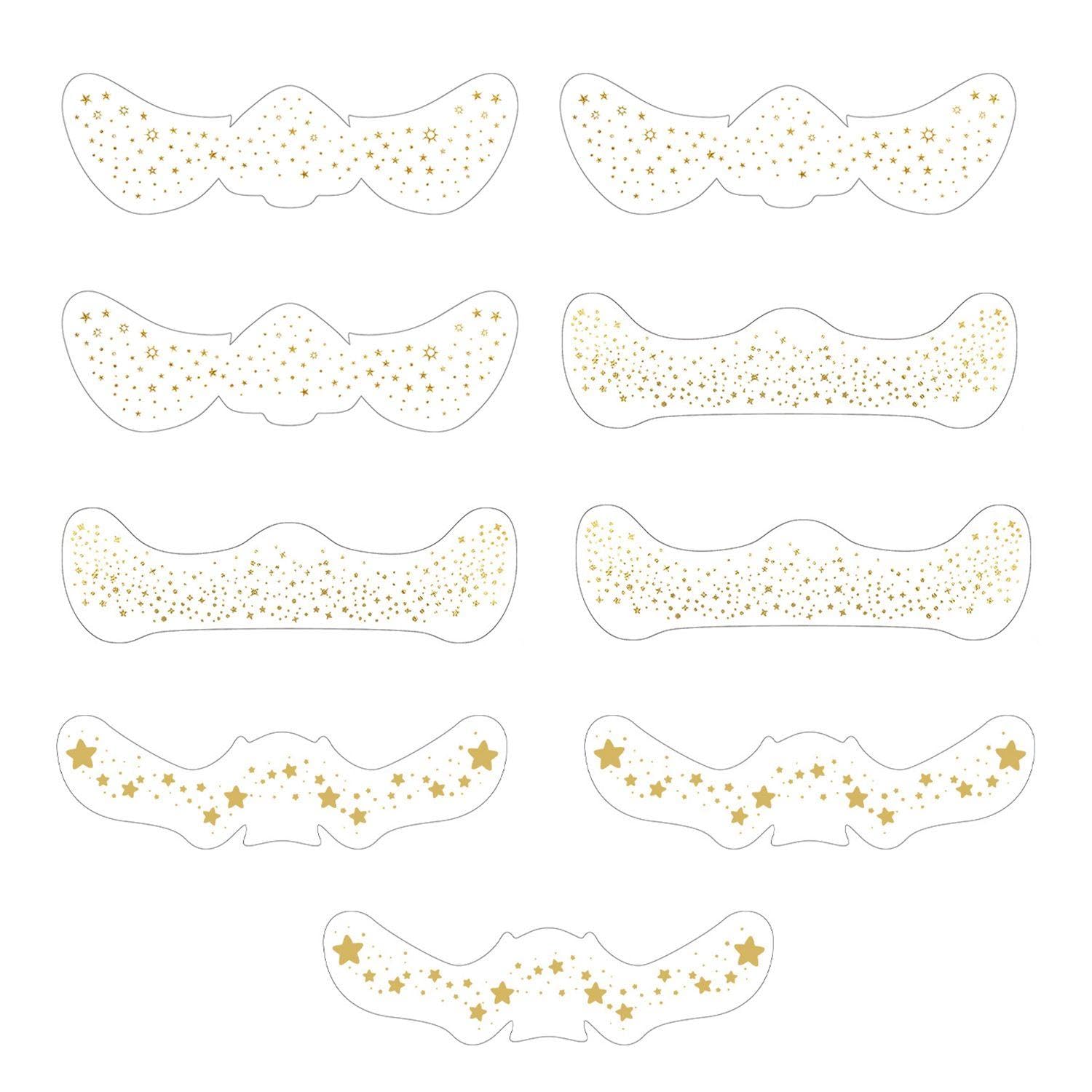 9 Star Face Tattoo Stickers, Waterproof Tattoo Stickers, Glitter Tattoo Stickers, Party Cosmetics