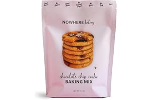 NOWHERE BAKERY Vegan Gluten Free Paleo Chocolate Chip Cookie Baking Mix (Makes 15 cookies) - Allergen Friendly, Nut Free No Refined Sugar 11 OZ Bag