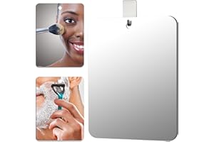 CANHARD Unbreakable Shower Mirror for Shower,10.8x7 Inch Large and Portable Shower Mirror for Men with Adhesive Locker Mount, Ideal for Camping and Traveling, NOT Anti Fog Free Suction