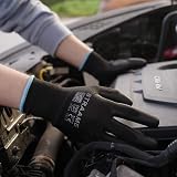Straame Black Safety Work Gloves Pack 12 L PU Nylon Non-Slip Dexterity view 4