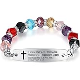 mnmoom Christian Bracelets for Women Bible Verse Religious Jewelry- Inspirational Cross Bracelets Baptism confirmation Gifts for Lady
