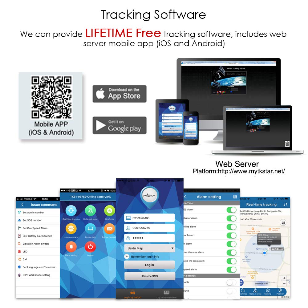 TKSTAR 4G GPS Tracker for Vehicles 10000mAh Magnetic Car GPS Tracker Locator Real-time Anti-Theft Tracking Device for Vehicles, Motorcycle, Trucks, Boats (4G TK905B)