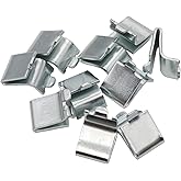 14 Pieces Silver Adjustable Steel Pilaster Shelf Clip Support, Shelving Bracket Clips for Metal and Wood Shelves