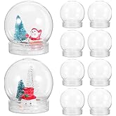 BESTOYARD 10Pcs DIY Water Globes, Clear Snow Globe Plastic with Screw Cap for Making Fillable Ornaments Christmas Crafts and Decorations