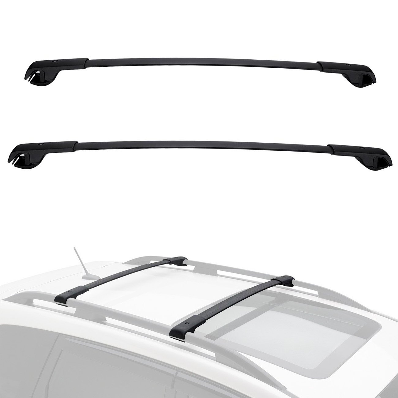 Rakuten Alavente屋根ラッククロスバークロスバーシステムfor Subaru Forester 14 15 16 17 18 ペア ブラック B075ch4tr5 値引 Kfzsimon At