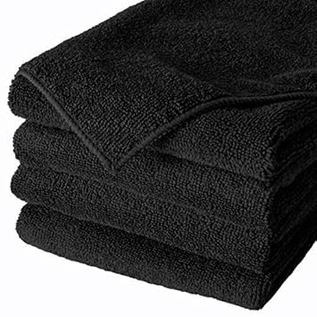 Buy 12 Black Microfiber Towel New Cleaning Cloths Bulk 16x16 Manufacturers Sale Online At Low Prices In India Amazon In