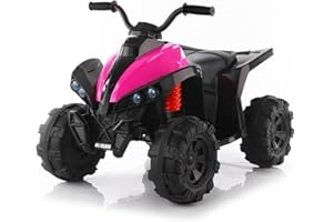 HEIMILI 4 Wheeler for Kids, 12V Battery Powered Kids Ride On ATV, Electric 4 Wheeler Quad ATV Car with MP3, USB, LED Headlight Ride On Toys for Kids 3-6 Years (Pink)