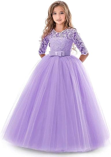 amazon purple flower girl dresses