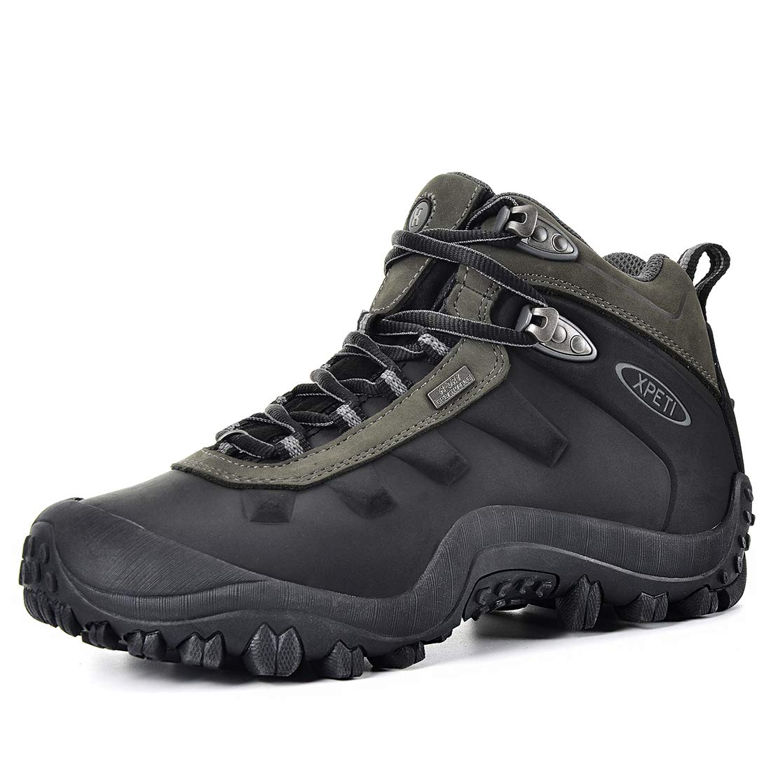 Photo 1 of ***(MINOR DAMAGE/ SEE NOTES)***XPETI Hiking Boots Men Waterproof Sneakers Boot Non Slip Trekking Trails Boots Black/Grey 13