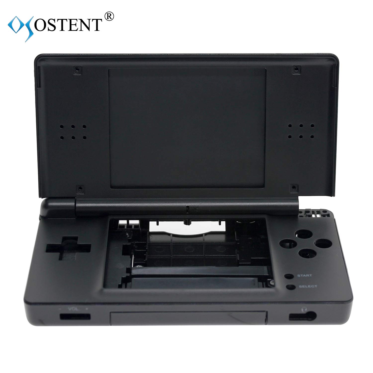 OSTENT Replacement Housing Shell Case Kit for Nintendo DS Lite NDSL | Full Repair Parts | Color Black