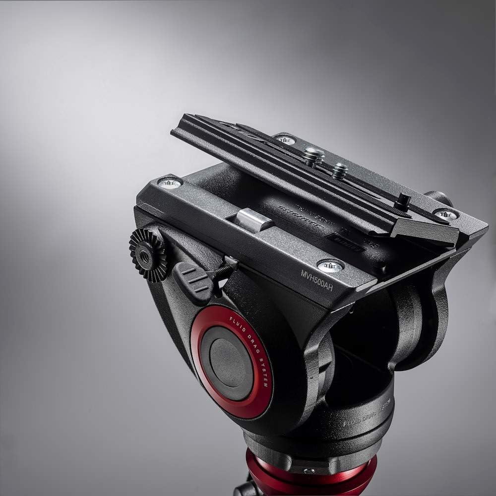 Manfrotto MVH500AH, Lightweight Fluid Video Head with Flat Base, Sliding Plate for Rapid Camera Connection, Supports Multiple Tripods : Professional Video Tripods : Camera & Photo