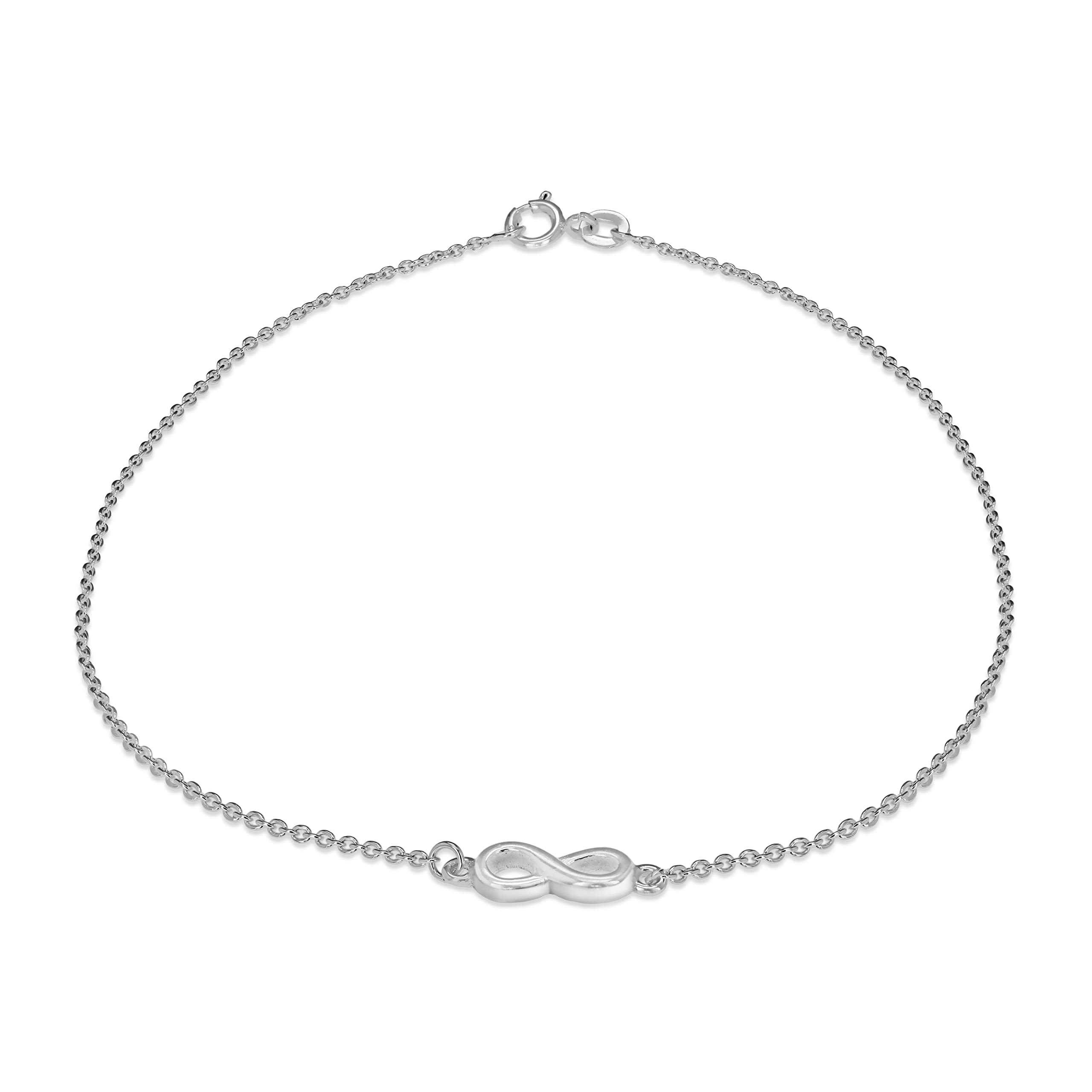Tuscany Silver Women 925 Sterling Silver Infinity Anklet 26 cm/10.25 Inch
