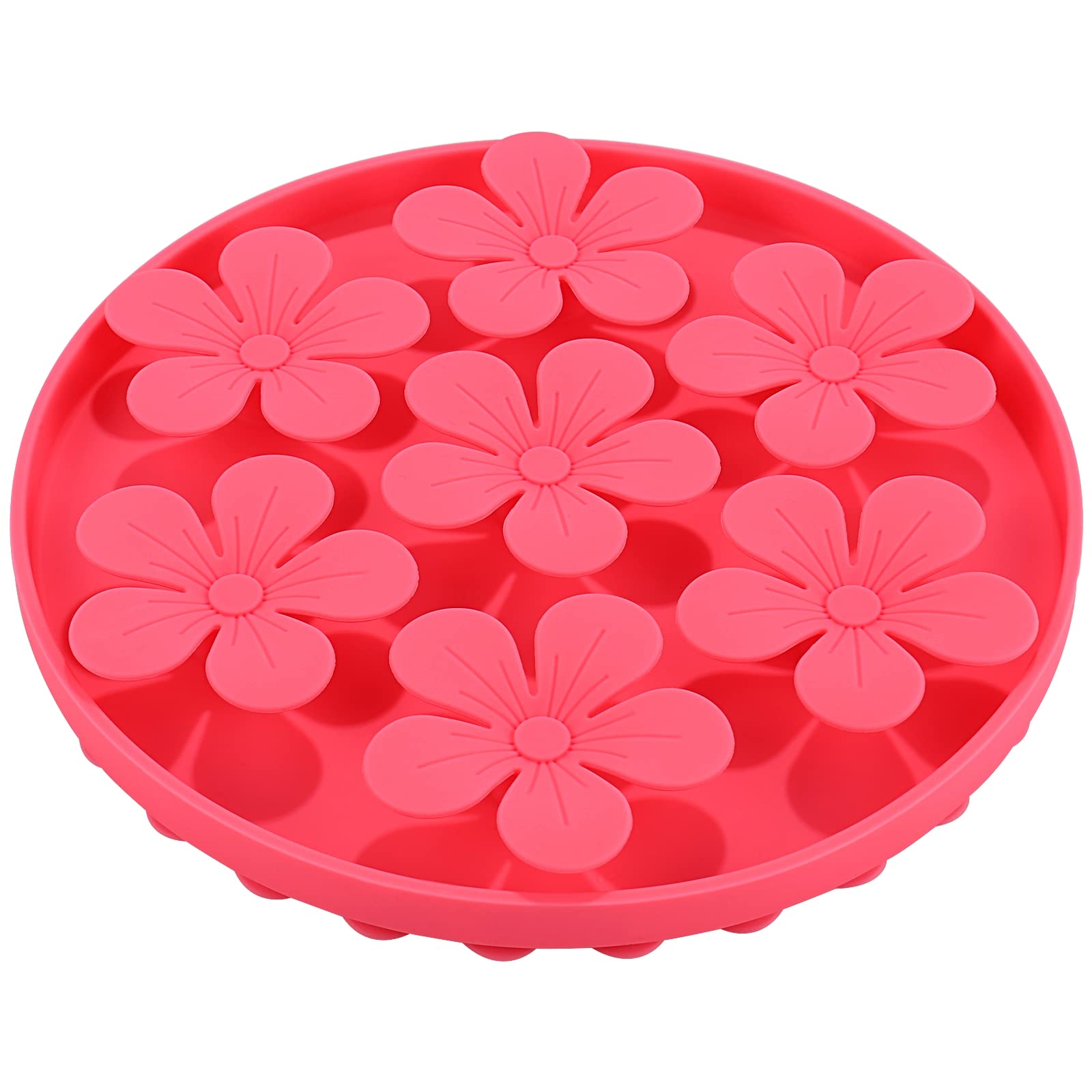 Doweiss Slow Feeder,Cat Help Slow Down Eating Speed Cut Flower Silicone Rubber Cute Slow Feeder for Puppy/Cat/Dog