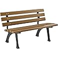 Global Industrial Park Bench with Backrest, 4'L, Tan