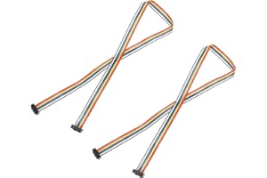 MECCANIXITY IDC Rainbow Wire Flat Ribbon Cable 2.54mm Pitch 10 Pin Connection Line FC Dual Female Black Connector for DIY Exp