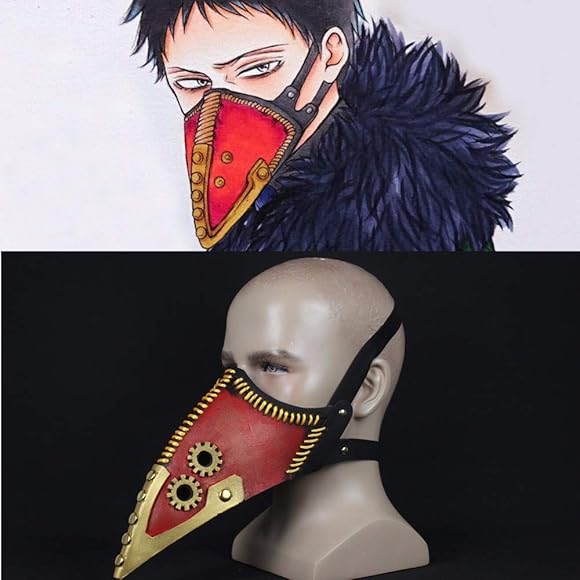Amazon Com Xmecos My Hero Academia Overhaul Mask Plague Doctor Cosplay Props Steampunk Bird Mask Red Clothing