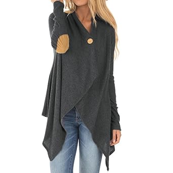 VEMOW Herbst Winter Elegante Frauen Langarm Patchwork Unregelmäßige Beiläufige Tägliche Outdoors Open Front Outwear Mantel