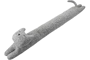 SANFERGE 36 Inch 3LB Heavy Duty Under Door Draft Stopper, Decorative Soundproof Door Draft Blocker, Energy Saving Draft Guard, Gray Cat