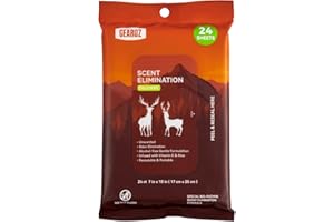 GearOZ Scent Elimination Field Wet Wipe for Hunting, Unscented Moist Field Wipe for Reducing Human Odor/Field Dressing Cleaning, Alcohol-Free (24 Sheet)